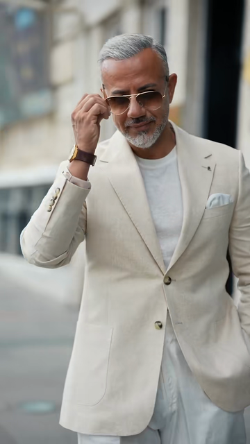 Off - White Linen Blazer
